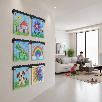 Scalloped Magnetic Art Displays for Kids Artwork