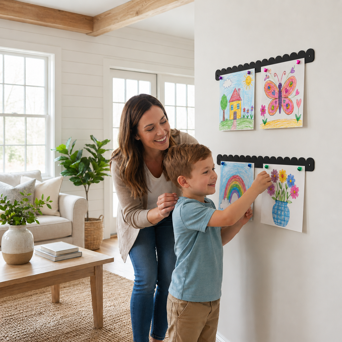 Scalloped Magnetic Art Displays for Kids Artwork