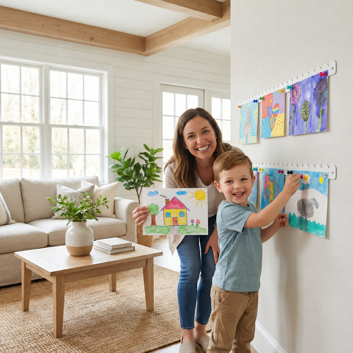 Scalloped Magnetic Art Displays for Kids Artwork