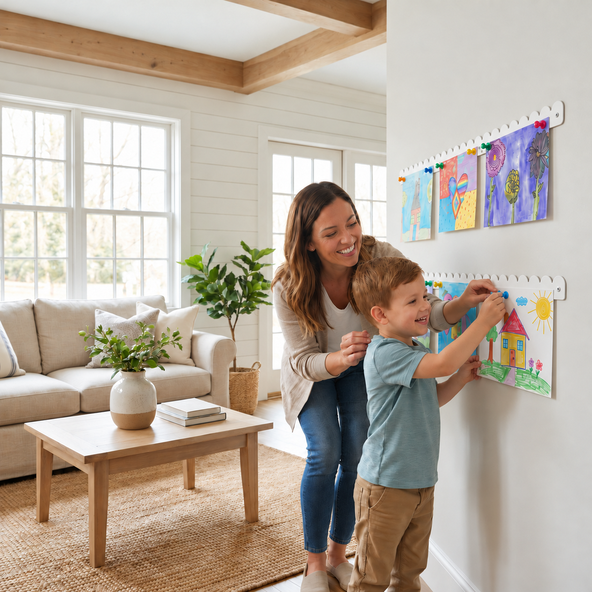 Scalloped Magnetic Art Displays for Kids Artwork