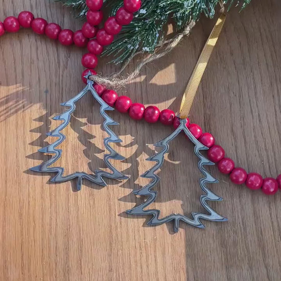 Christmas Tree Ornament, Metal Christmas Tree, Farmhouse Christmas, Rustic Christmas Ornament