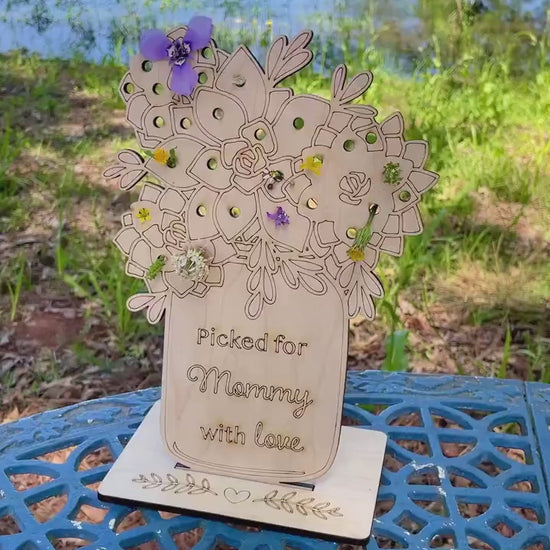 Personalized Picked For Mommy Flower Stand | Mother's Day Gift | Flower Holder | Flower Jar | Mothers Day Flowers Gift