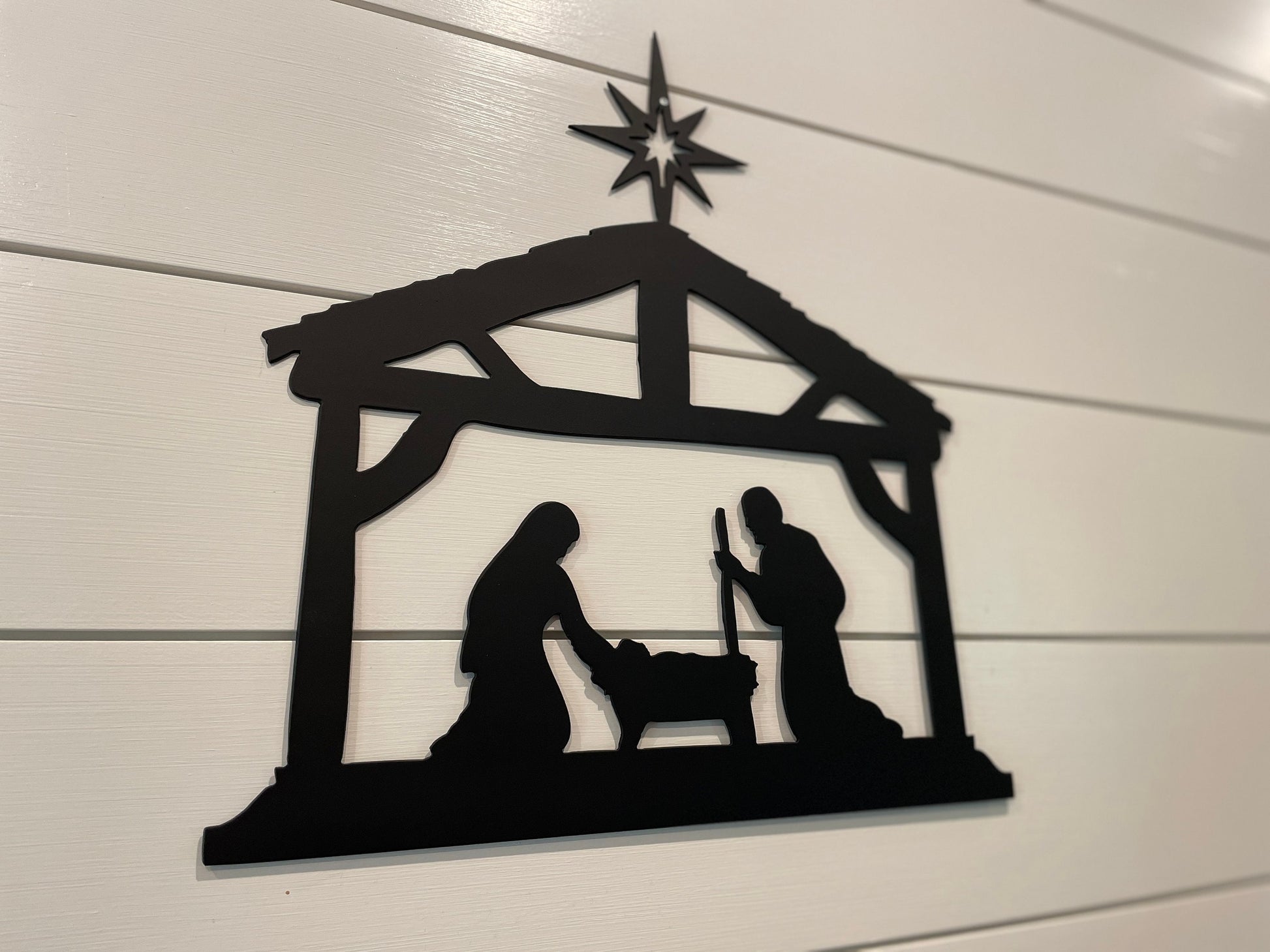 Wall Nativity | Metal Nativity | Christmas Decor | Farmhouse Decor | Nativity Sign | Christmas Sign | Seasonal Decor | Baby Jesus Nativity