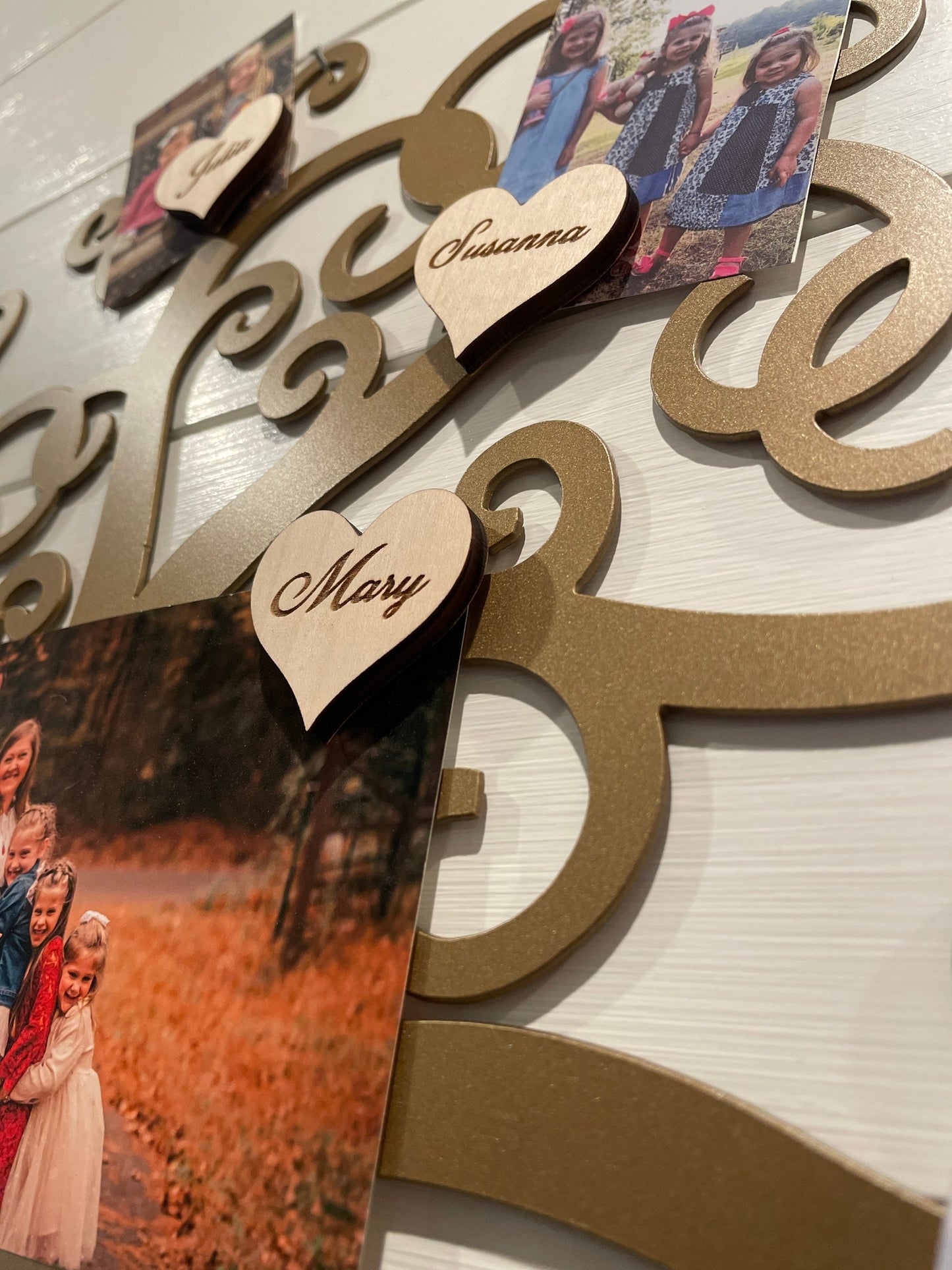 Personalized Heart Magnets | Name magnets | Custom wooden magnets | Family Tree Names