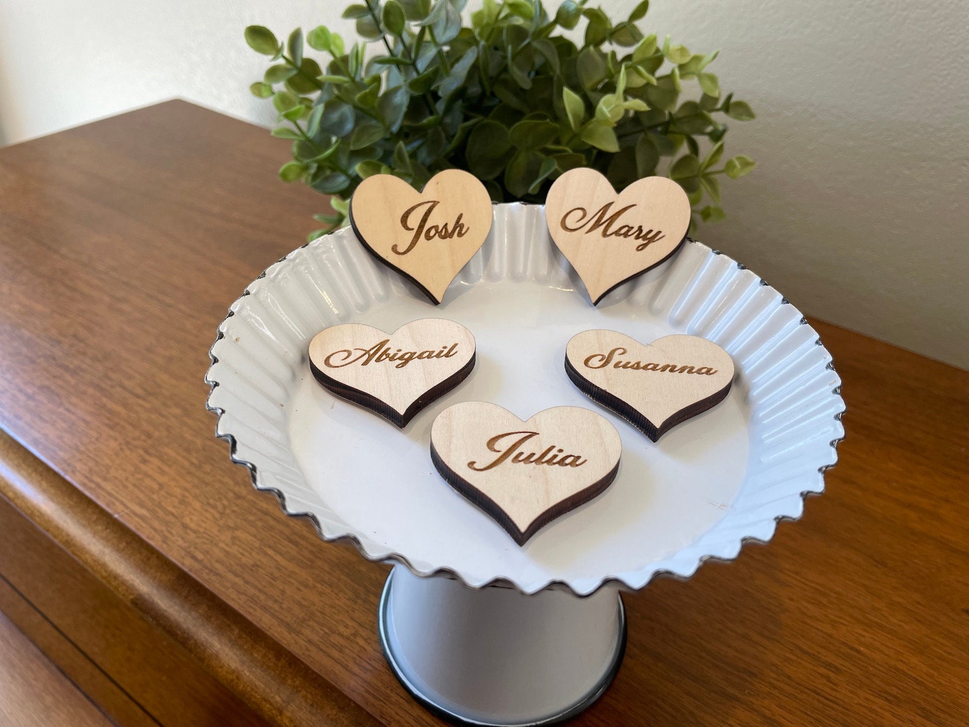 Personalized Heart Magnets | Name magnets | Custom wooden magnets | Family Tree Names