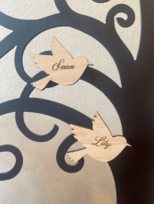 Personalized Bird Magnets | Name magnets | Custom wooden magnets | Family Tree Names | Bird Magnets
