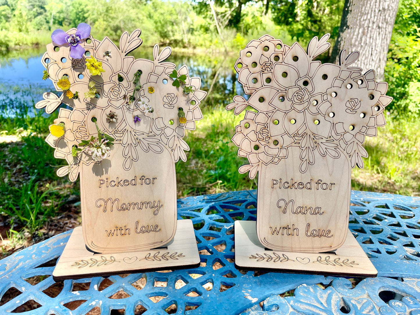 Personalized Picked For Mommy Flower Stand | Mother's Day Gift | Flower Holder | Flower Jar | Mothers Day Flowers Gift