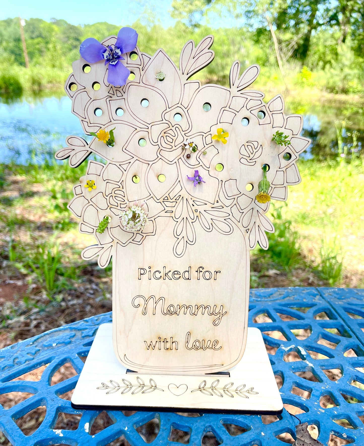 Personalized Picked For Mommy Flower Stand | Mother's Day Gift | Flower Holder | Flower Jar | Mothers Day Flowers Gift