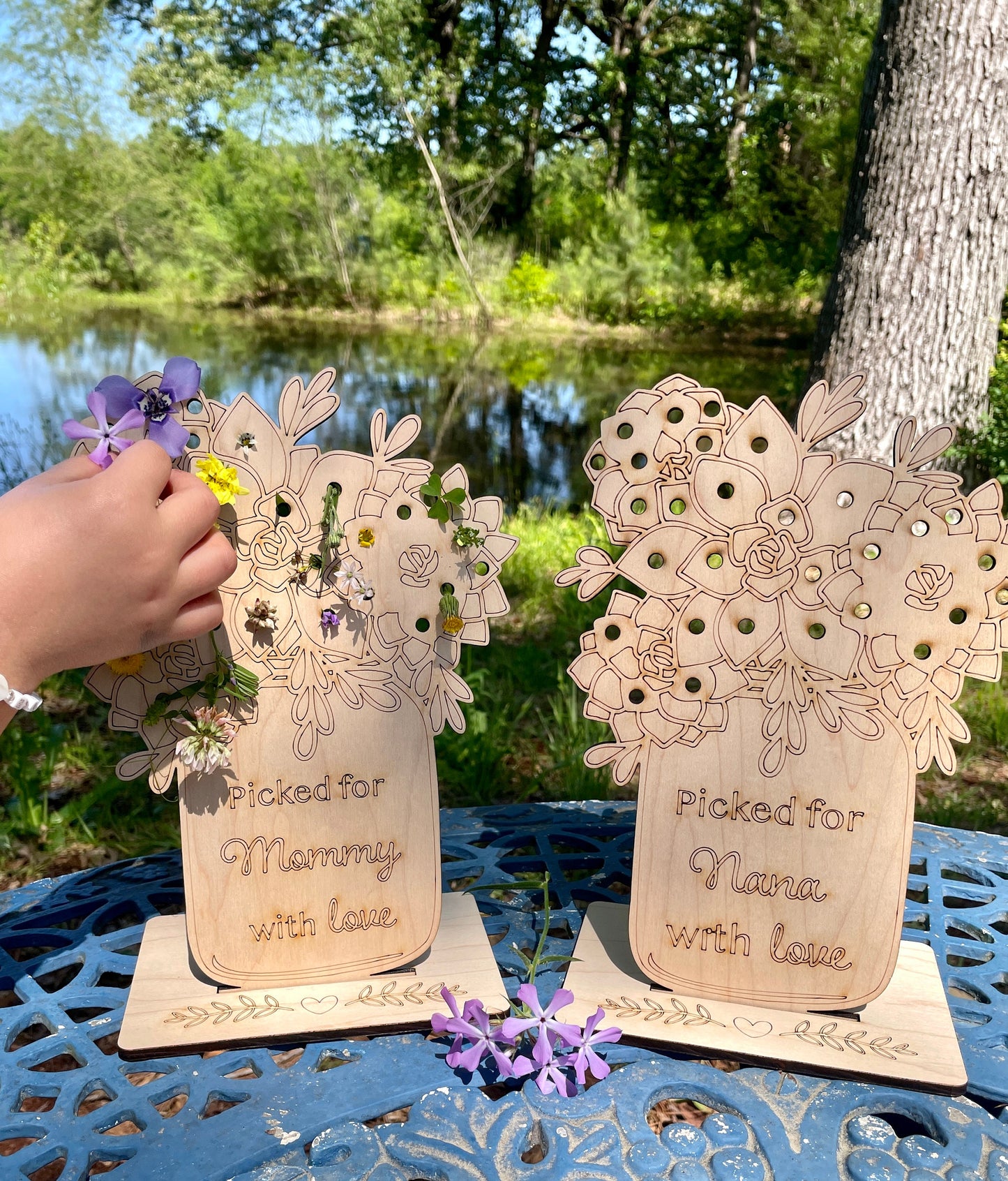 Personalized Picked For Mommy Flower Stand | Mother's Day Gift | Flower Holder | Flower Jar | Mothers Day Flowers Gift