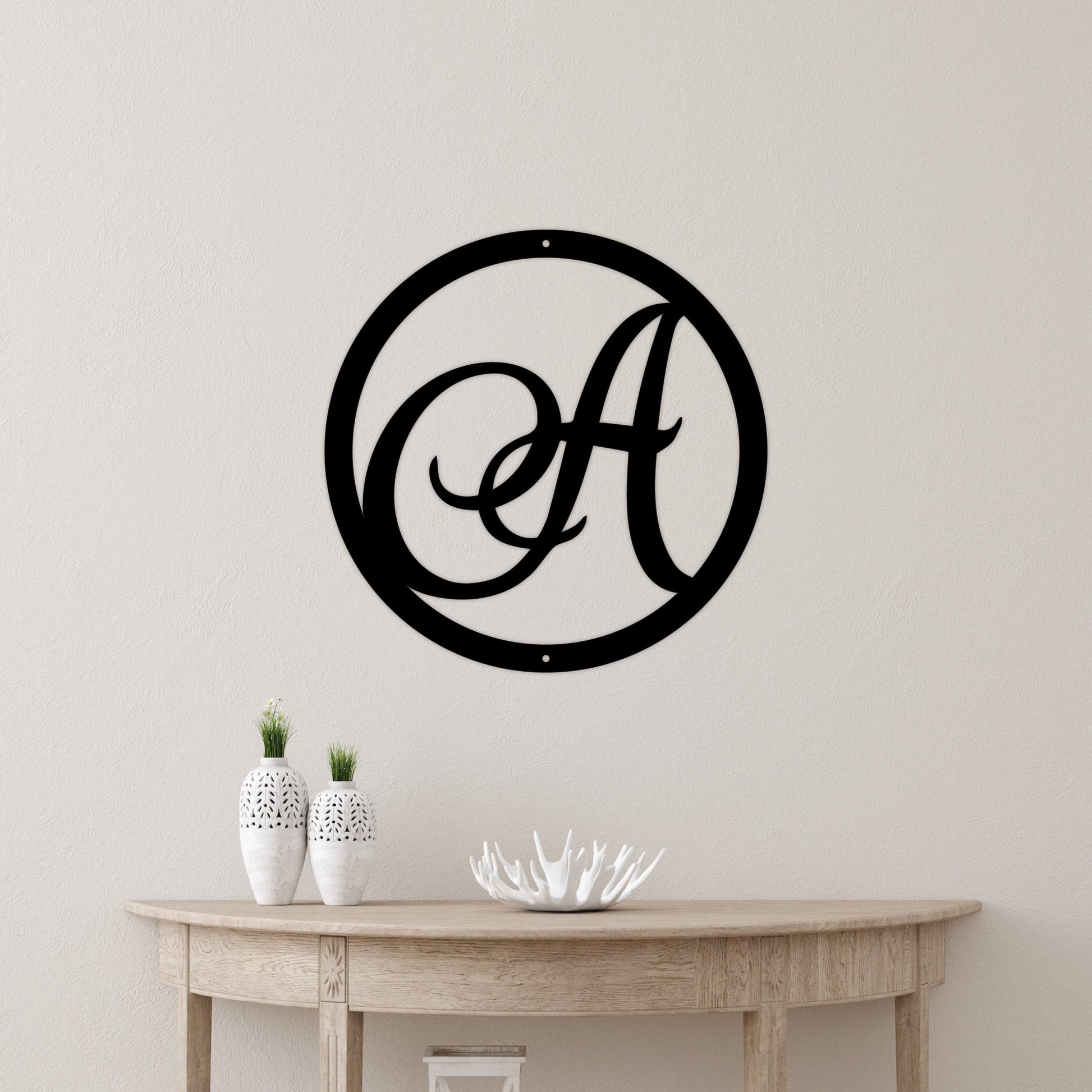 Personalized Family Name Monogram Sign, Monogram Wreath Insert, Decorative Wooden Family Wall Décor, Custom Home Decor, Farmhouse Chic Sign