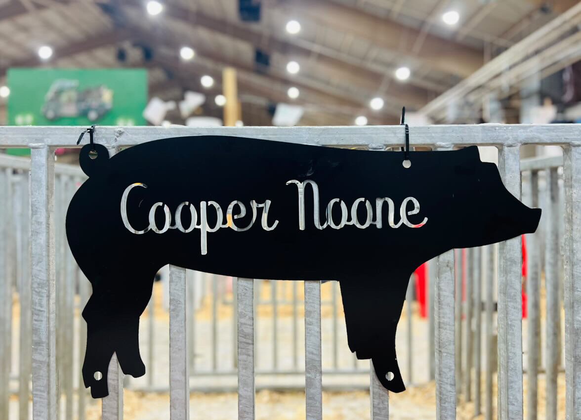 Livestock Exhibitor Custom Show Animal Ear Tag Stall Sign; Personalized 4H Show Sign; Engraved FFA Stall Sign; Fair Livestock Sign