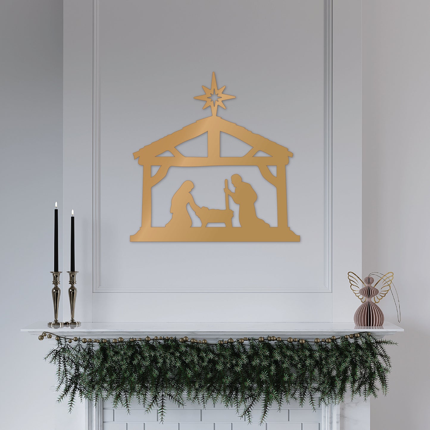 Wall Nativity | Metal Nativity | Christmas Decor | Farmhouse Decor | Nativity Sign | Christmas Sign | Seasonal Decor | Baby Jesus Nativity